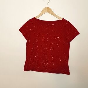 Red Sequin Top Size S
